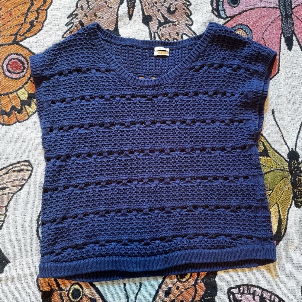 Madewell Wallace Crochet Sweater Vest Sleeveless Sweater Large